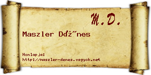 Maszler Dénes névjegykártya