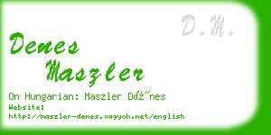 denes maszler business card